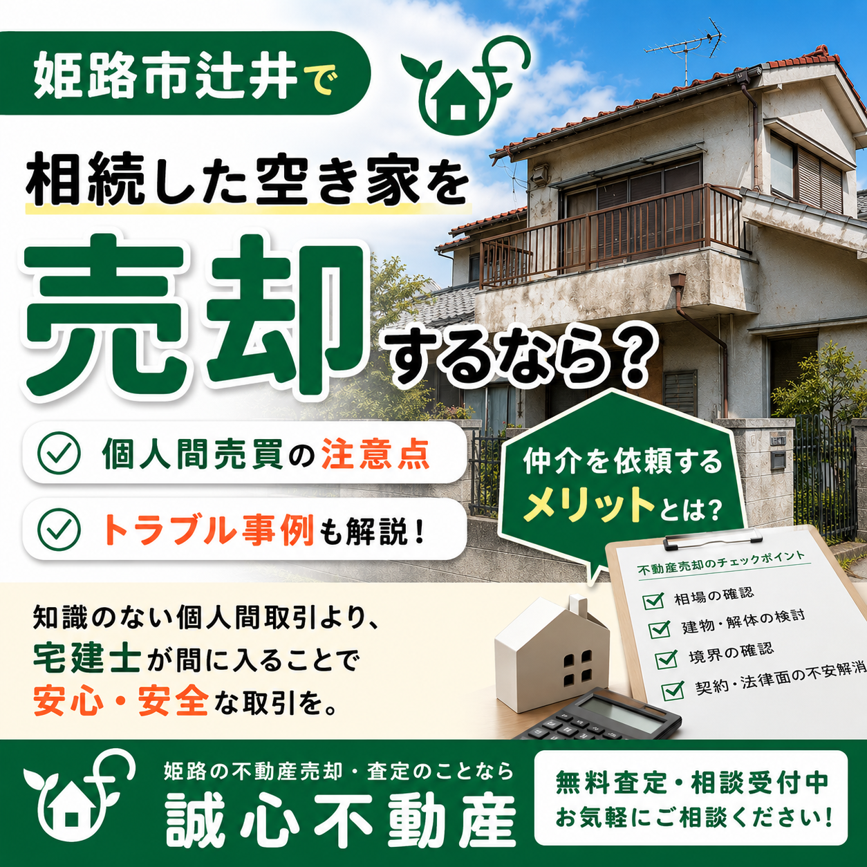 姫路市辻井で相続した空き家を売却するなら?個人間売買より不動産会社に相談する理由