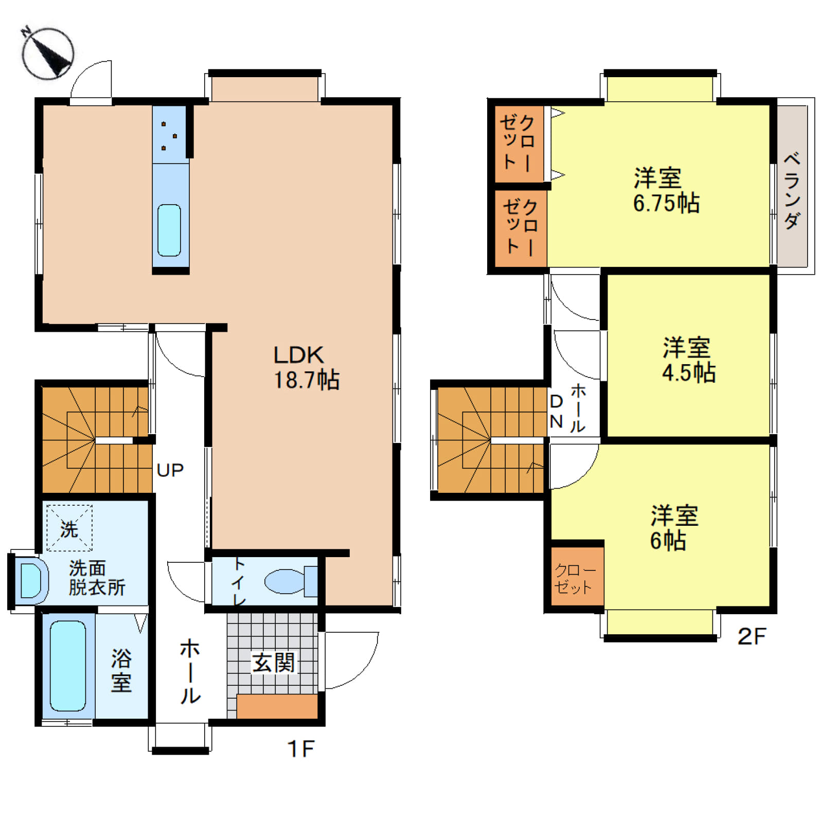 姫路市青山北　JR姫新線「余部」駅　徒歩9分の好立地♪LDK約18.7帖でゆったり広々♪2階にはクローゼットもあり、かさばる冬物も収納可能♪南向きのベランダで日当たり良好です♪