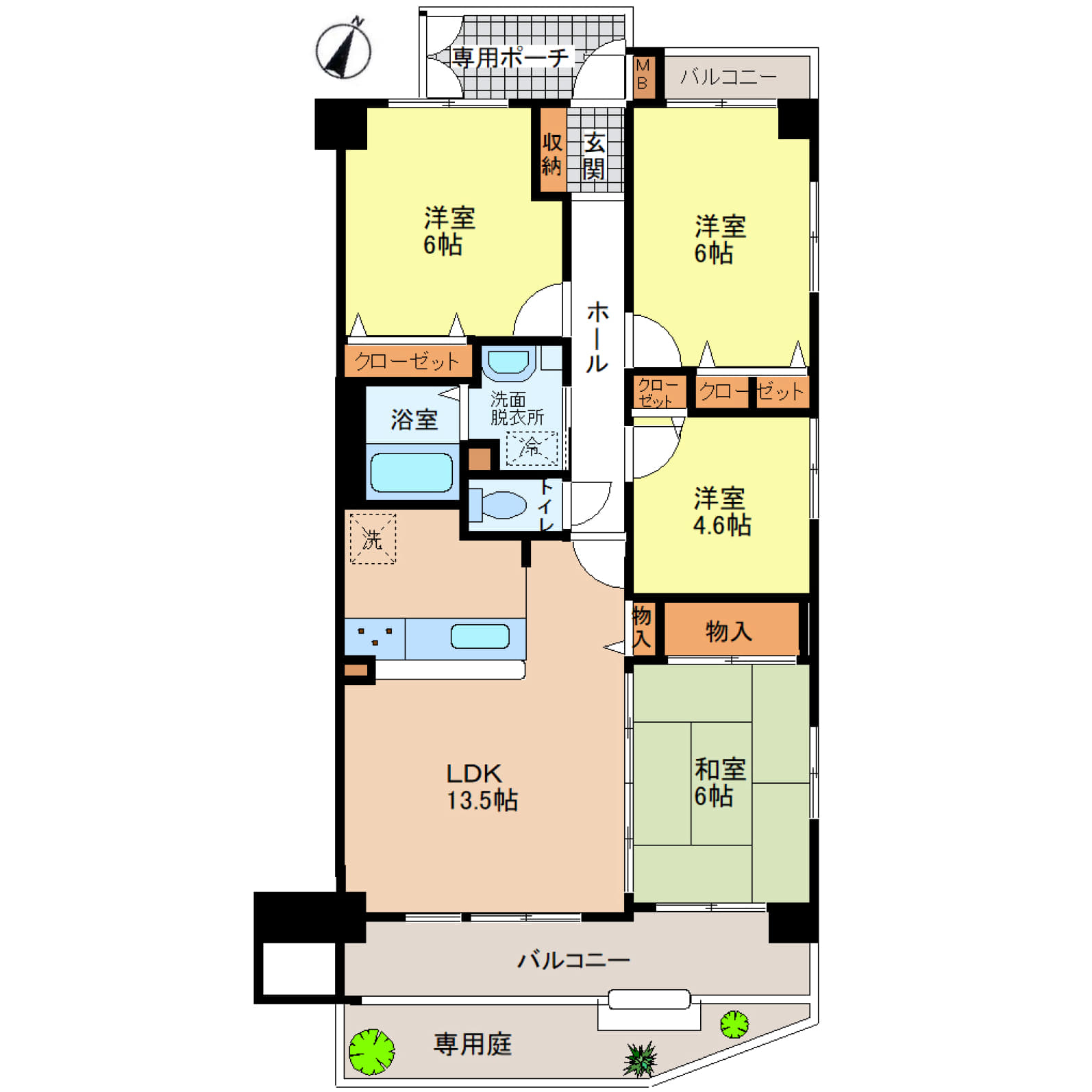 加古川市加古川町美乃利【リベール加古川Ⅰ】全面改装済♪JR神戸線「加古川」駅　徒歩13分♪南東角部屋で日当たり良好♪専用ポーチや専用庭があり、ゆったり自分の空間が広がられるお部屋♪周辺環境も充実で子育て世代にもオススメです♪