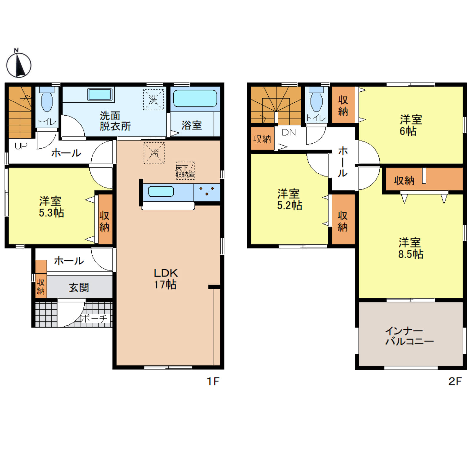 姫路市伊伝居2期　全2区画【1号棟】ゆとりある間取りの4LDKで家族の時間をもっと豊かに♪各居室収納やカウンターキッチンなど嬉しい設備が充実♪スーパー・コンビニ・学校も徒歩圏内の便利な立地です♪