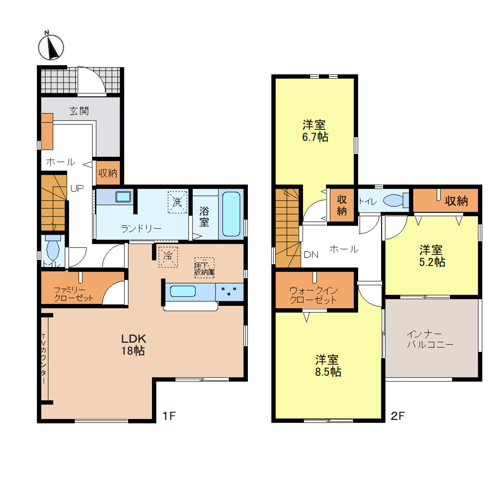 姫路市広畑区則直3期　全1区画【1号棟】暮らしを整える、全居室収納＋ファミリー＆ウォークインクローゼット。♪スーパー・コンビニ徒歩15分圏内で日常にちょうどいい便利さ♪ ランドリースペース×インナーバルコニーで、家事もスマートに♪ はりま勝原駅徒歩8分、駐車2台可のゆとりある住まいです♪