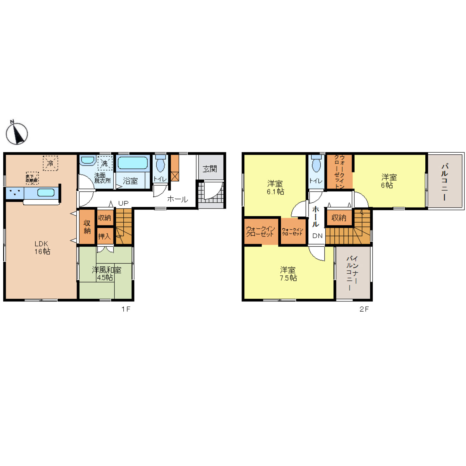 姫路市広畑区則直4期　全1区画【1号棟】ゆとりの4LDK＋3WICに加え、ホール収納や洋風和室を備えた機能美あふれる住まい♪東向きバルコニーが2つあり、朝の光に包まれる心地よい暮らしを実現♪駅徒歩7分・教育施設や生活利便施設も身近に揃い、駐車2台可能な好立地の一邸です♪