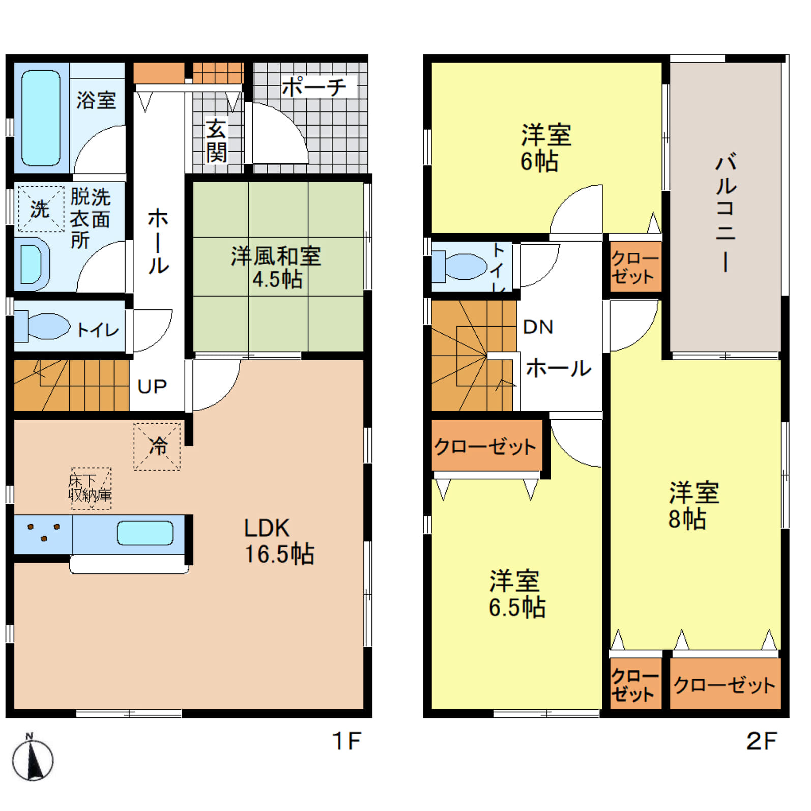 姫路市上大野第6　9.24坪のゆとりある敷地に、LDK16.5帖＋和室4.5帖を備えた4LDK♪各居室収納と玄関収納付きで、暮らしやすさをしっかり確保♪緑豊かな閑静な住宅街で、東向きバルコニーから爽やかな朝日が差し込みます♪