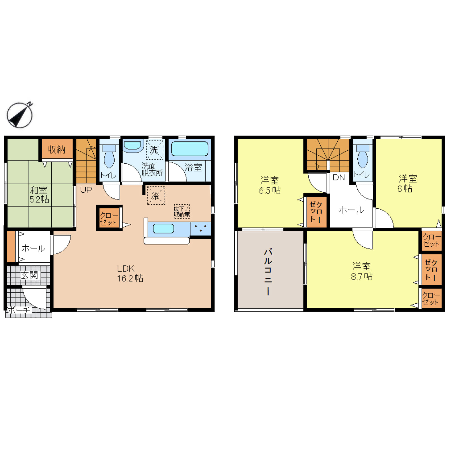 姫路市四郷町東阿保第12　全3区画【3号棟】和室のある落ち着いた空間が魅力の、ゆとりの4LDK♪家族それぞれのプライベート空間を確保できる間取り設計♪全3区画の新しい街並みに、快適なオール電化住宅が誕生♪