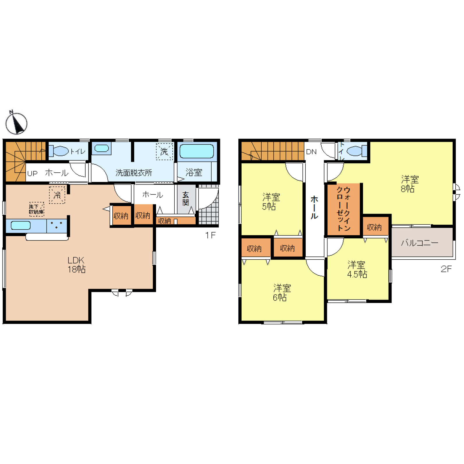 姫路市西庄3期　全3区画【1号棟】駅徒歩15分、スーパー・コンビニも徒歩10分圏内の便利な住環境♪18帖のゆとりあるLDKに、洗面所と独立ランドリーを備えた快適設計♪ウォークインクローゼットと南向きバルコニーが、暮らしに開放感と収納力をプラスします♪