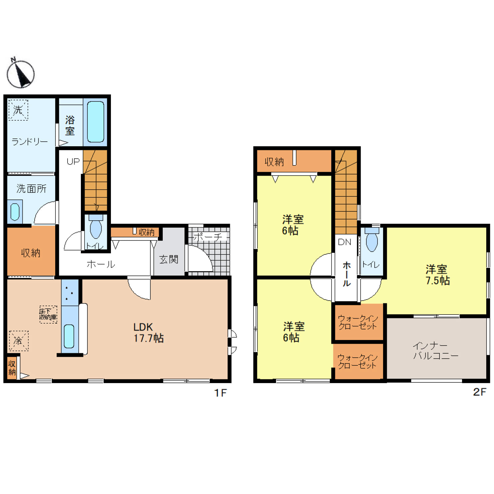 姫路市西庄3期　全3区画【3号棟】駅徒歩15分、スーパー・コンビニ徒歩10分圏内の暮らしやすい立地♪17.7帖のLDKに加え、ウォークインクローゼットを2ヶ所備えた収納充実プラン♪南向きバルコニーから心地よい陽光が差し込む、快適な住まいです♪