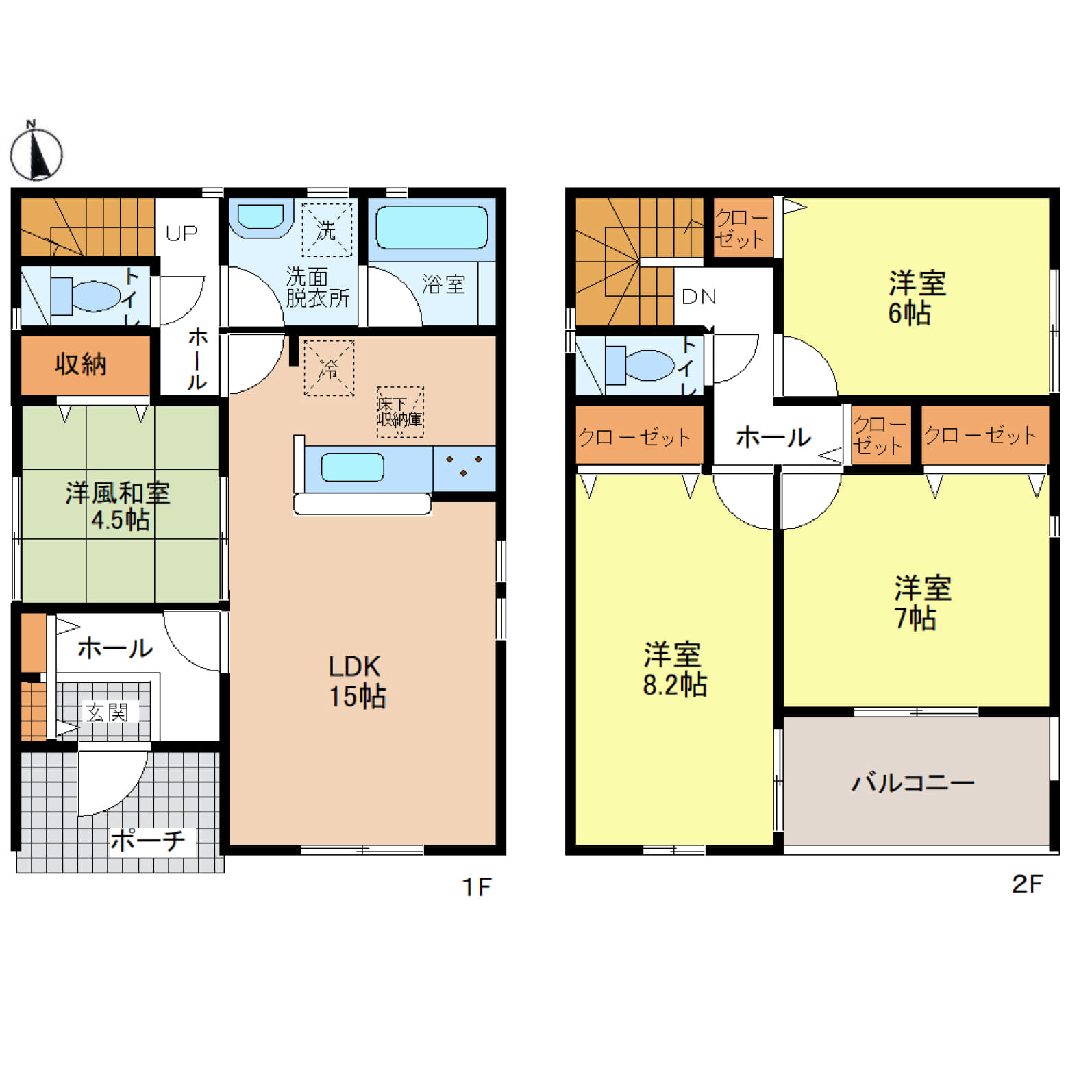 姫路市別所町小林第7　全1号棟【1号棟】JR神戸線「ひめじ別所」駅徒歩14分、姫路バイパスも近く通勤・お出かけに便利な立地♪LDK15帖＋4.5帖の洋風和室を備えた、家族がゆったり暮らせる4LDK♪各居室収納に加え、2階ホール・玄関収納や広々ポーチも備えた、収納力と使い勝手が魅力の住まいです♪