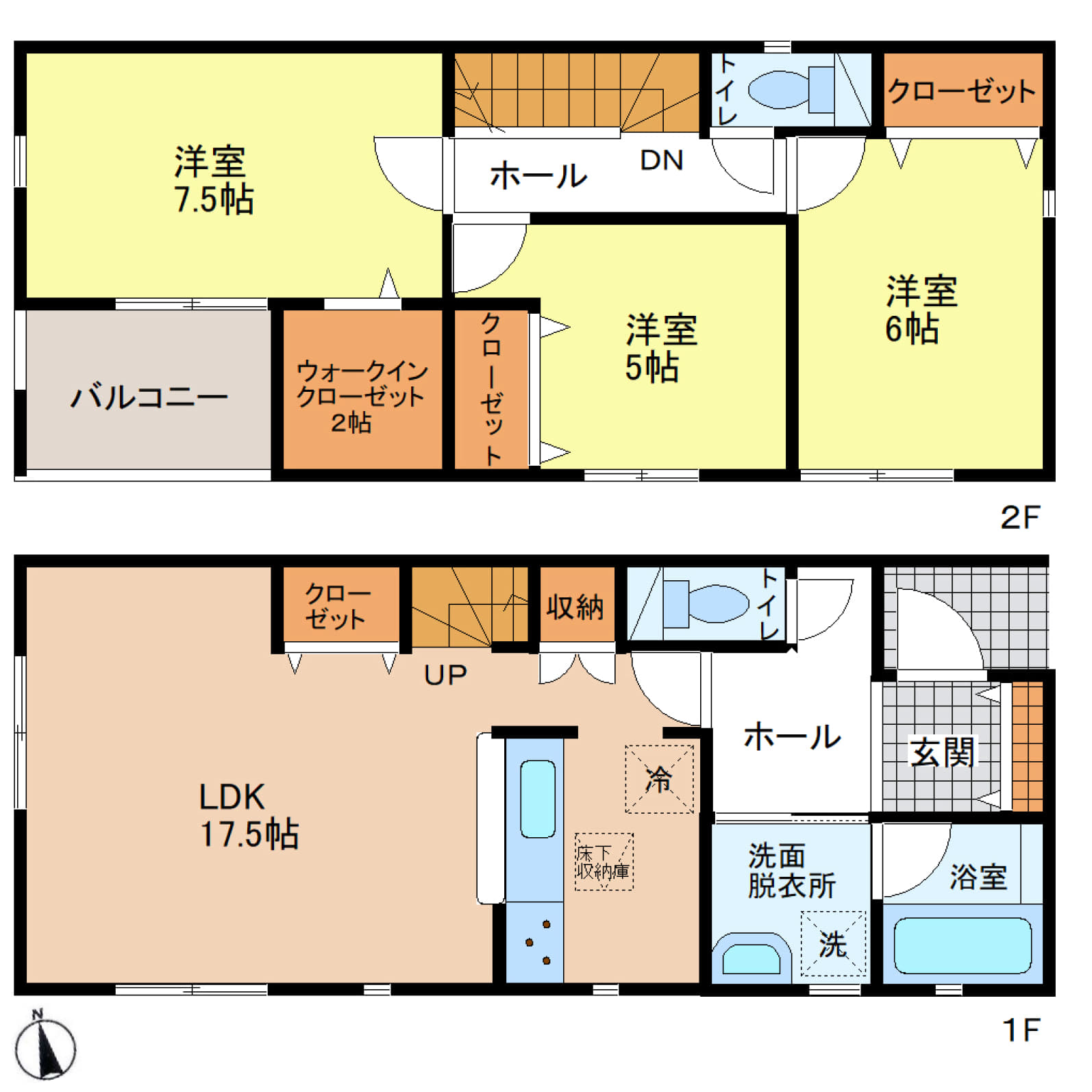 姫路市勝原町山戸第5　全4区画【1号棟】3LDKのゆとりある間取りに、各居室収納を備えたすっきり暮らせる住まい♪約2帖のウォークインクローゼット付きで、衣類や荷物もたっぷり収納できます♪南向きバルコニーで明るく開放的な暮らしを楽しめ、駐車も2台可能です♪