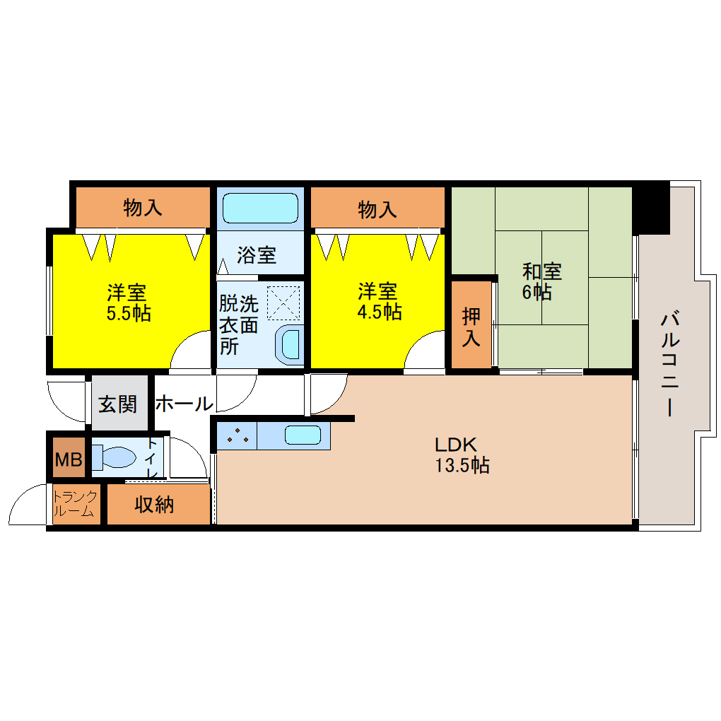 姫路市飾磨区　【第七恵美酒マンション】山陽電鉄本線　「亀山」駅　徒歩7分・飾磨小学校　徒歩15分・飾磨中部中学校　徒歩10分　便利な住環境♪　玄関から姫路城が見え、南向きの日当たりの良いリビングです♪